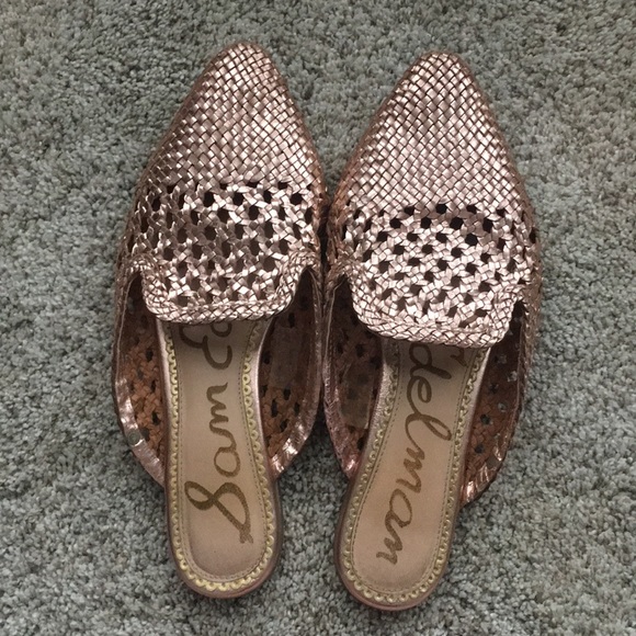 sam edelman rose gold mules